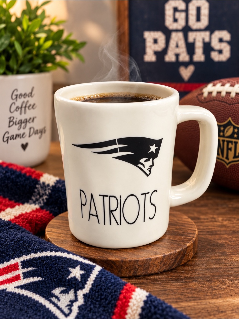 New England Patriots NFL The Memory Company White Ceramic Coffee Mug